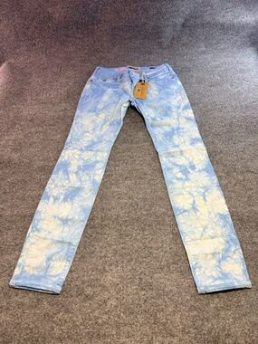 MAISON SCOTCH
 Blue and White Tie-Dye Skinny Jeans